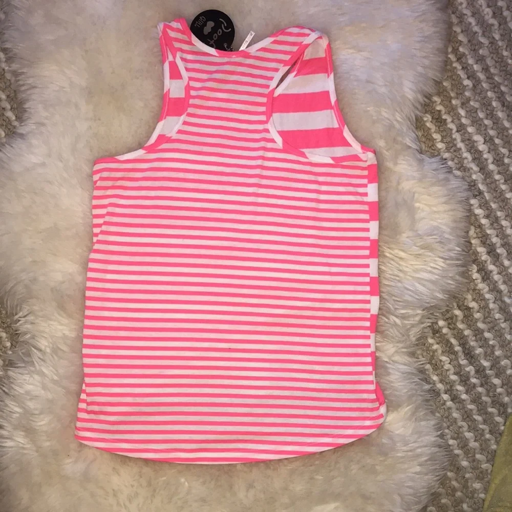 Pink white sequins tank top